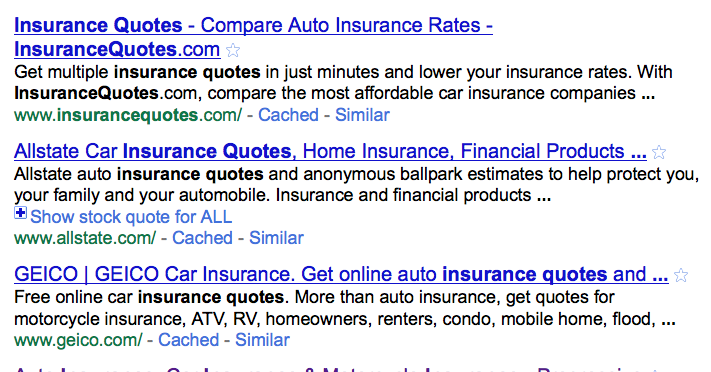 insurance quotes onpage search engine ranking factor domain name