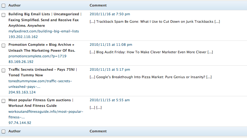 spam trackbacks image