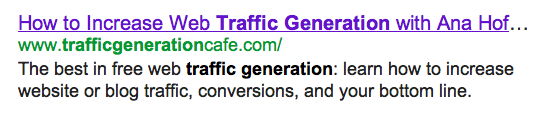 google results google result for traffic generation cafe