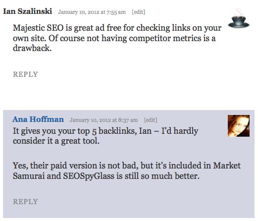 majesticseo comment majestic seo comment from reader