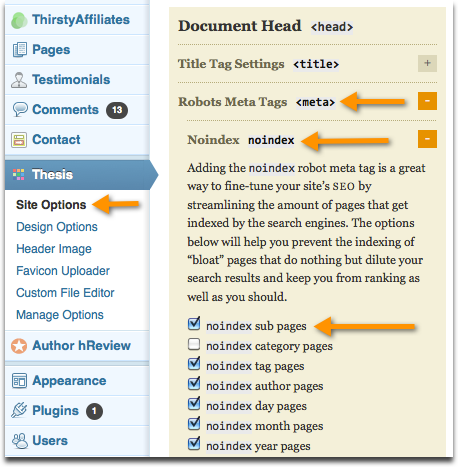 noindex thesis noindex subpages in thesis