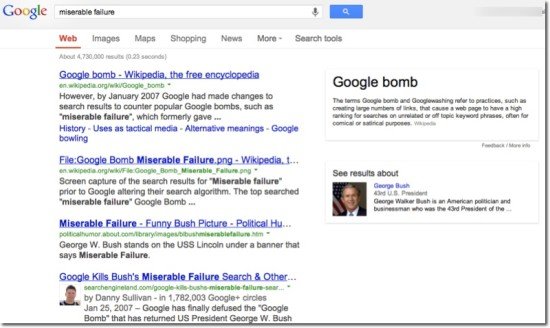 george bush google bomb