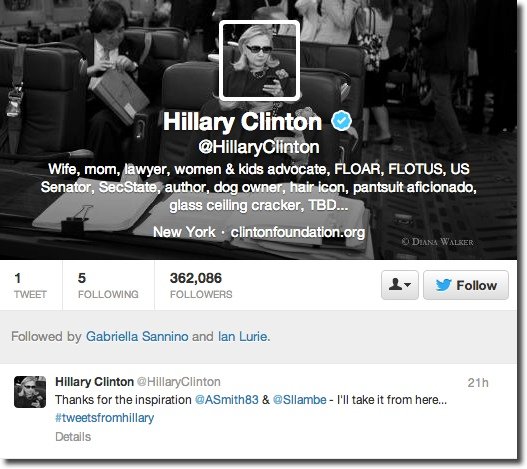 hillary clinton on twitter