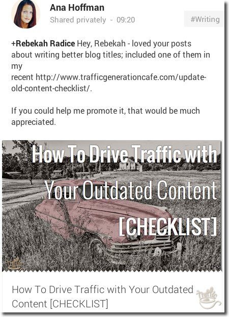 ask other bloggers to promote blog