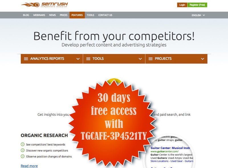 SEMRush Black Friday deal - free 30-day access