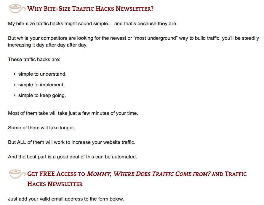 How to build email list with good landing page copy