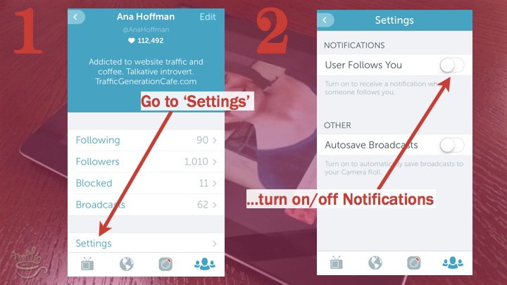 Periscope iOS Tutorial: how to turn on and off Periscope notifications