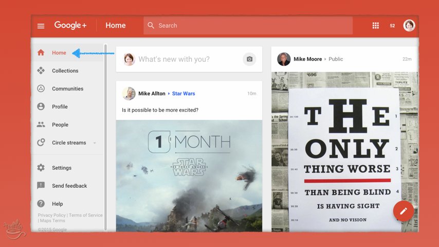 Where to find your Google+ home stream