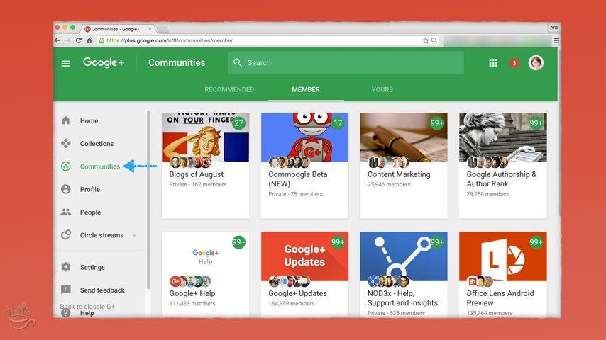 How to get to google plus communities