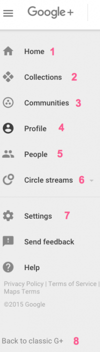 How to use Google Plus menu