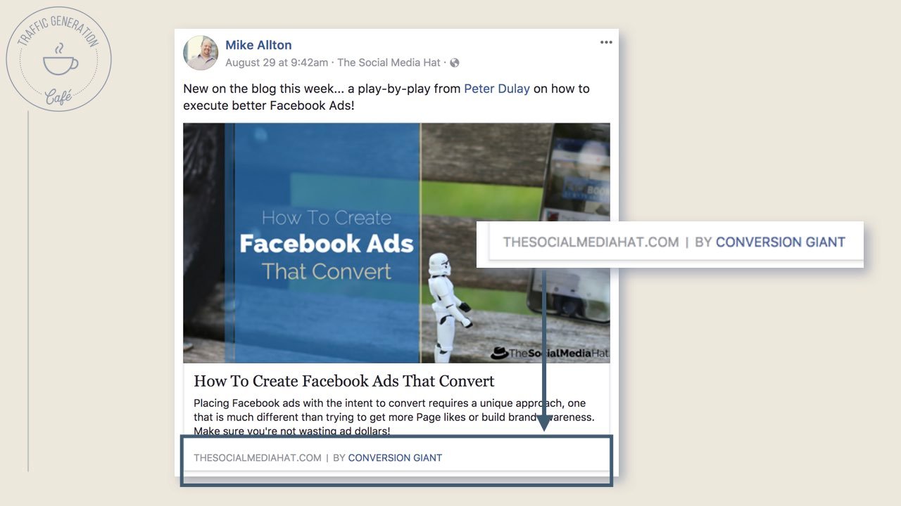 What Facebook Author Tag looks like for Pages