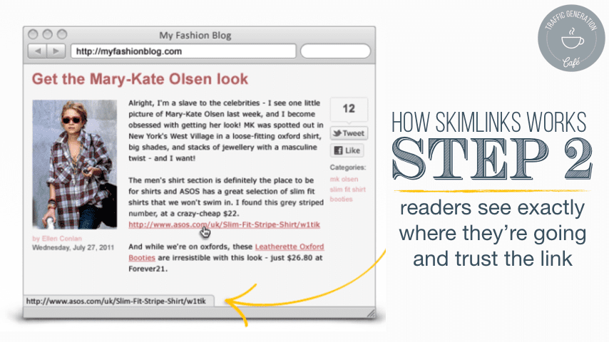 How does Skimlinks work: step 2